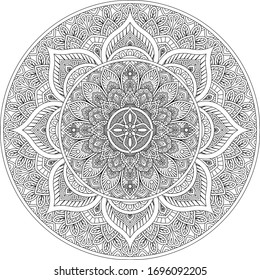 A pattern motif mandala art ornament circular floral design element