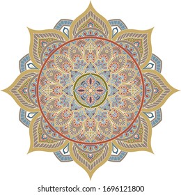 A pattern motif mandala art ornament circular floral design element
