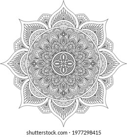 A pattern motif mandala art ornament circular floral design element