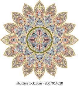 A pattern motif mandala art ornament circular floral design element