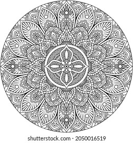A pattern motif mandala art ornament circular floral design element