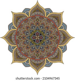 A pattern motif mandala art ornament circular floral design element