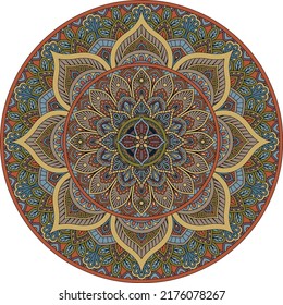 A pattern motif mandala art ornament circular floral design element