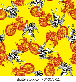pattern in motorcycle and women