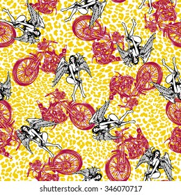 pattern in motorcycle and women