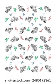 Pattern Motorcycles image vector illustration for your textle	