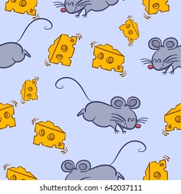 Pattern mouse and cheese colorful