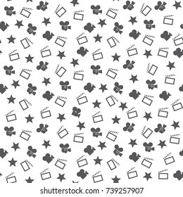 Pattern With  Movie Theme Elements A White Background