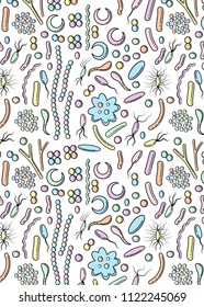 pattern with multicolor Bacteria And Virus 
