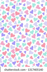 pattern with multicolor hearts