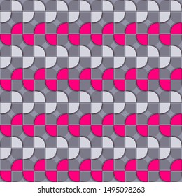 Pattern of multicolored abstract geometric shapes. Seamless vector background illustration