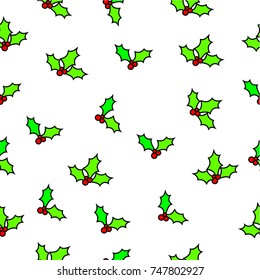 Pattern multicolored background with mistletoe