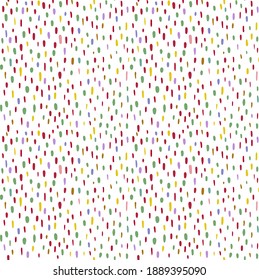 pattern of multicolored dots, smears, spots, ovals
