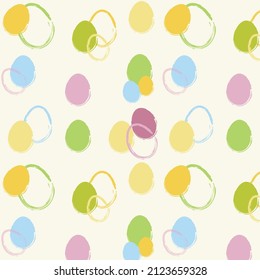 A pattern with multicolored eggs in calm tones