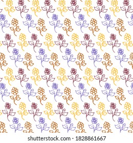 A pattern of multi-colored flowers. For printing on fabric.