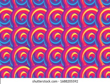 Pattern of multi-colored gradient spirals. Vector illustration. EPS 10.