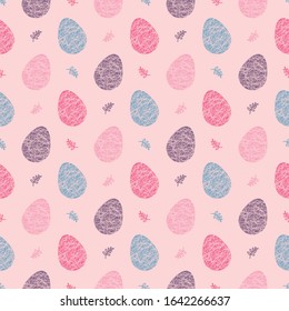 Pattern of multicolored hatched eggs, easter pattern, easter background. Eggs seamless pattern. Vector seamless pattern of multicolored hatched eggs. Stylized eggs.