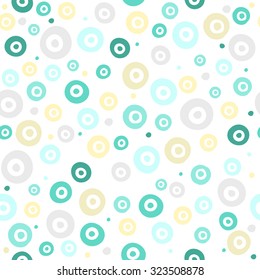 pattern in multi-colored polka dots