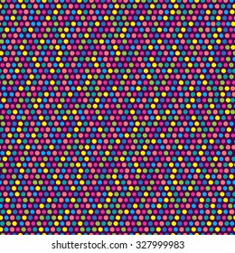 pattern in multi-colored polka dots