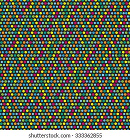 pattern in multi-colored polka dots