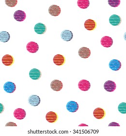 pattern in multi-colored polka dots