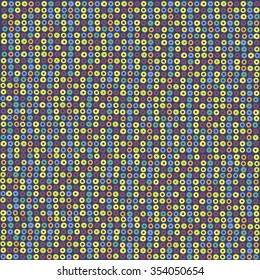 pattern in multi-colored polka dots