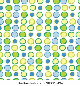 pattern in multi-colored polka dots