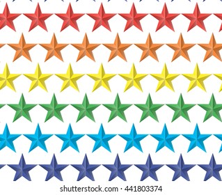 Pattern multicolored stars 3D volume. It is possible to easily change colors.