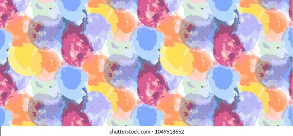 pattern with multicolored texture of watercolor with multi-colored circles