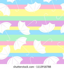 pattern with multicolors umbrella on abstract line pattern