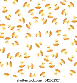 pattern of mushroom butter on a white background.