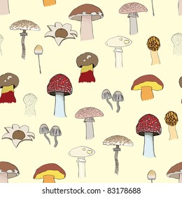 pattern with mushrooms