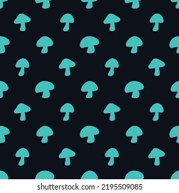 pattern mushrooms blue background vector seamless print