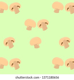 Pattern Mushrooms. Champignons on a light background. Design flyers, postcards, stationery, menu.	
