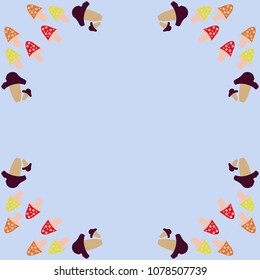 Pattern of mushrooms , stylized, doodles.