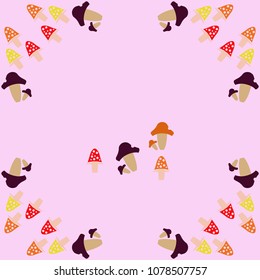 Pattern of mushrooms , stylized, doodles.