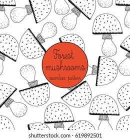 Pattern of mushrooms for textiles, backgrounds, wrapping paper