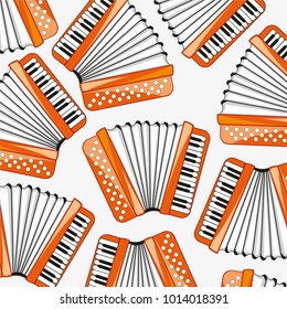 Pattern from music instrument accordeon on white background