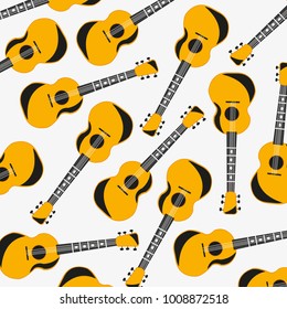 Pattern from music instrument guitar on white background