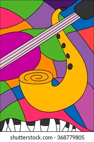 The pattern of the music "jazz" in the style of postmodernism