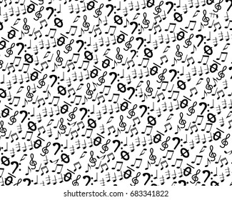 pattern musical signs on a white background