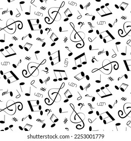 Pattern with musical signs.Vector pattern with musical signs on a transparent background.