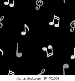 Pattern with musics  on the black background 