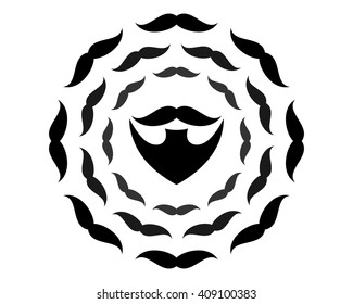 pattern mustache beard facial hair barbershop image icon logo