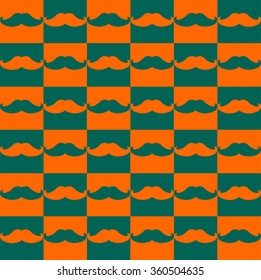 pattern mustache orange green