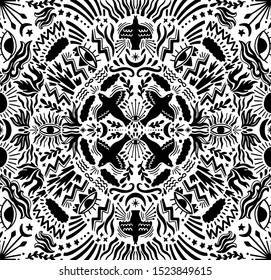 Pattern mystic ornament.Hand drawn doodle style.