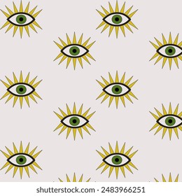 Patrón de símbolos místicos amuleto del ojo