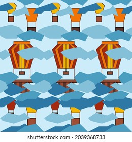 Pattern Name: "balloon" The pattern is made up of geometric figures. Both square and triangle were blended out into a modern-looking native pattern. 