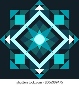 Mustername: "Frozen Blume" Das Muster besteht aus geometrischen Figuren. Sowohl das Quadrat als auch das Dreieck wurden zu einem modernen, einheimischen Muster vermischt. 