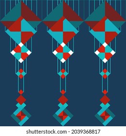 Pattern Name: "G14" The pattern is made up of geometric figures. Both square and triangle were blended out into a modern-looking native pattern. 